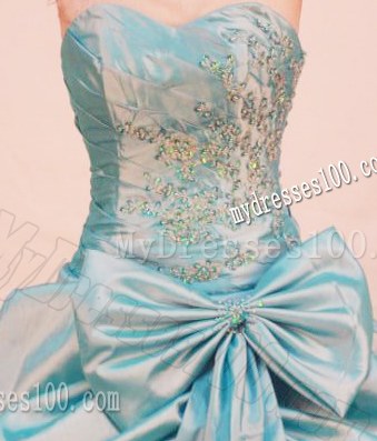 Ruching Slit and Pick-ups Dress for Quince with Big Diamond Bowknot