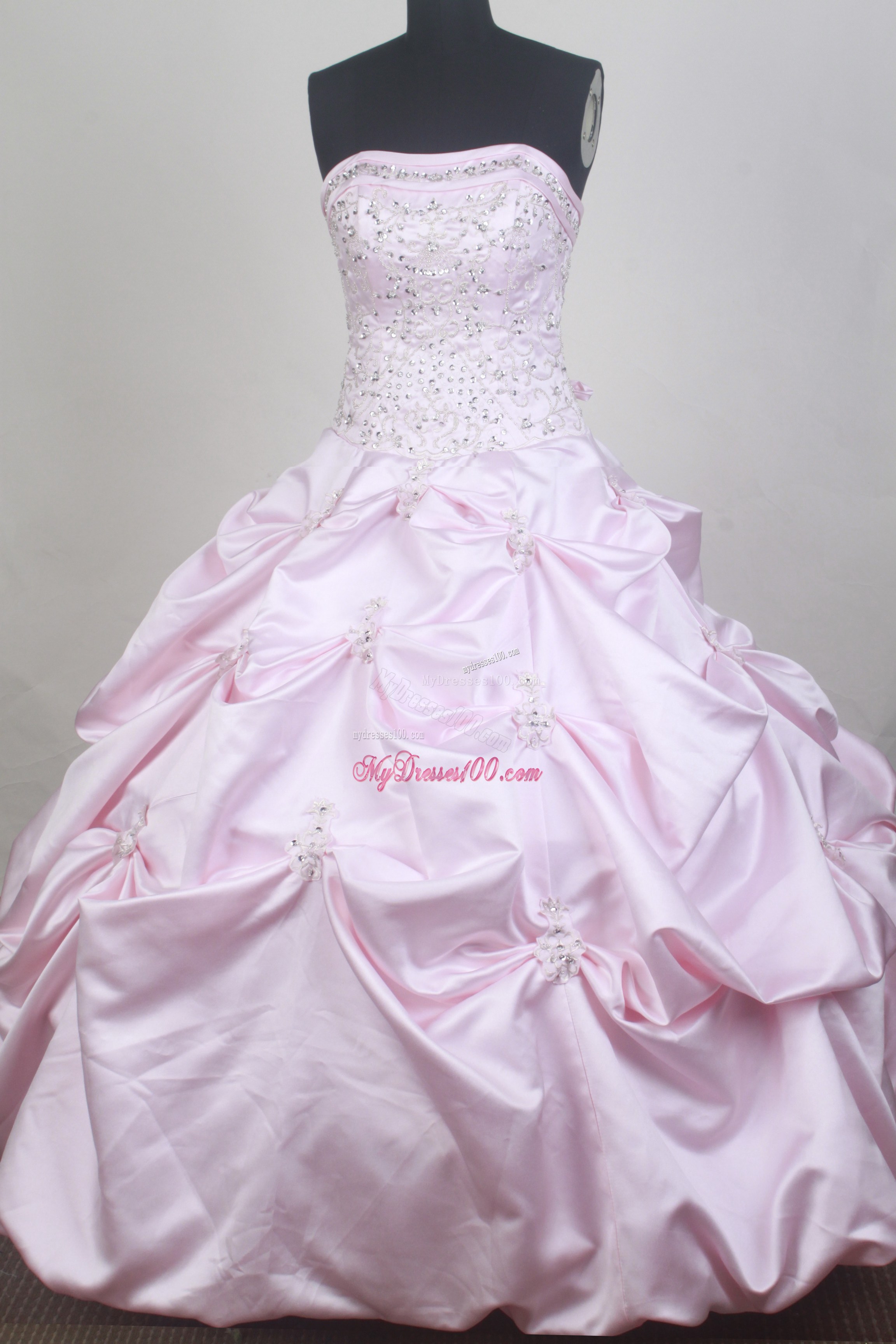 Beaded Embroidery and Pick-ups Accent Dresses 15 in Baby Pink
