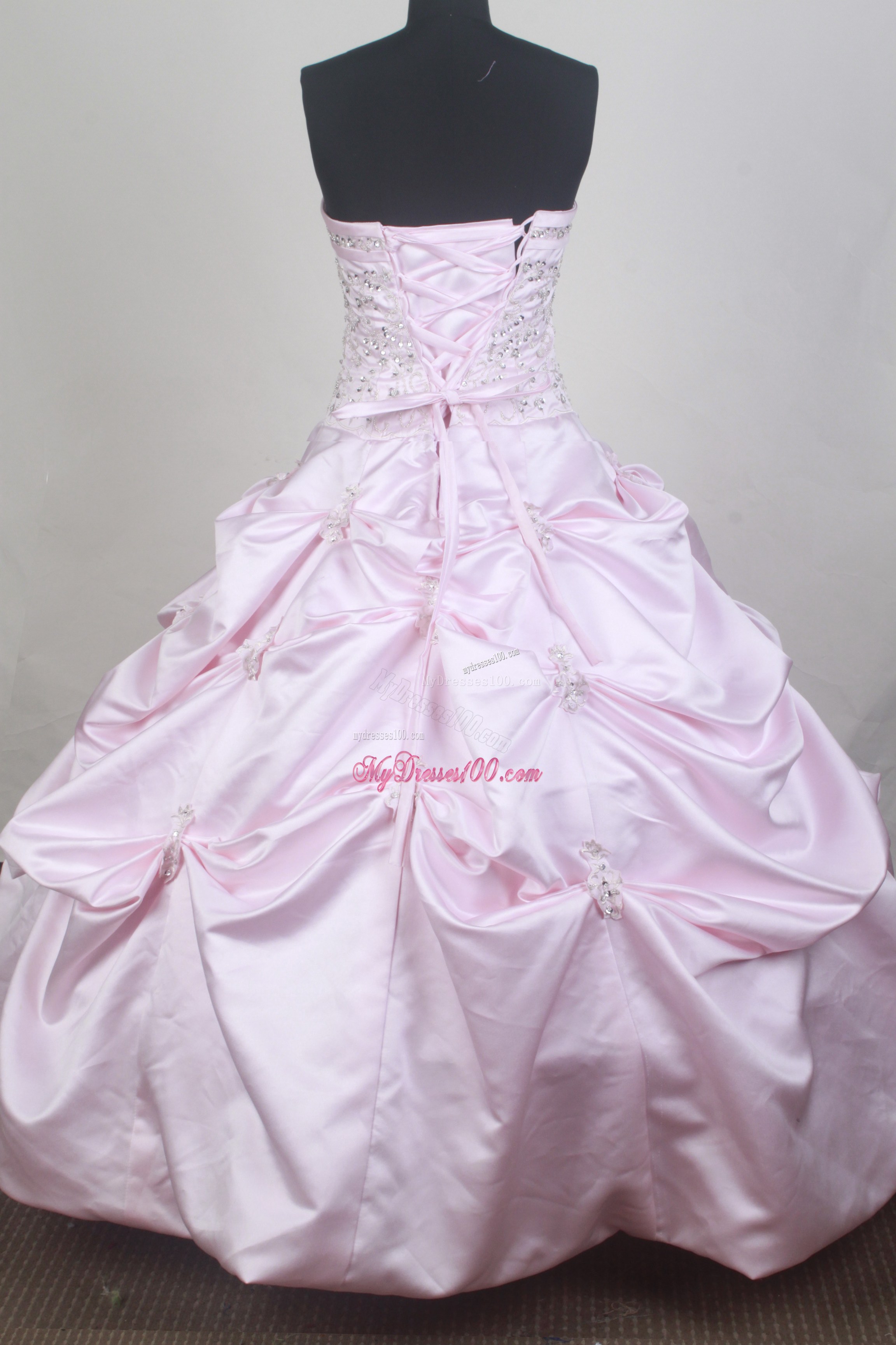 Beaded Embroidery and Pick-ups Accent Dresses 15 in Baby Pink