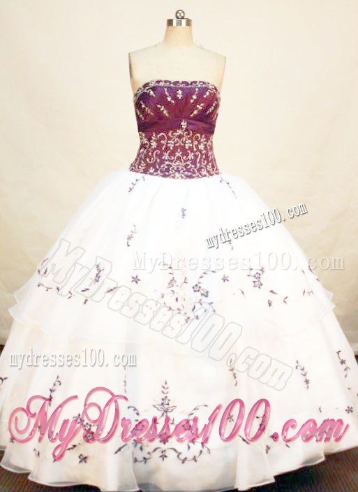 Romantic Beaded Embroidery Strapless Quinceanera Dress