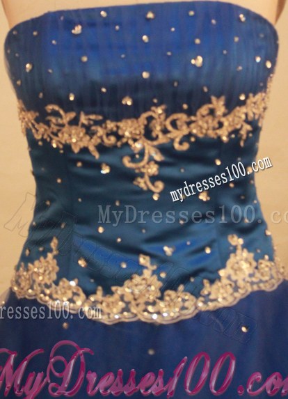 Adorable Royal Blue Puffy Sweet 16 Dresses with Appliques Beading