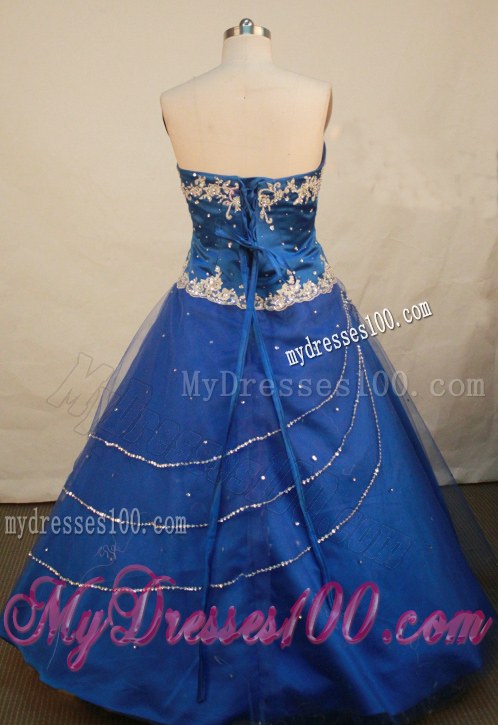 Adorable Royal Blue Puffy Sweet 16 Dresses with Appliques Beading