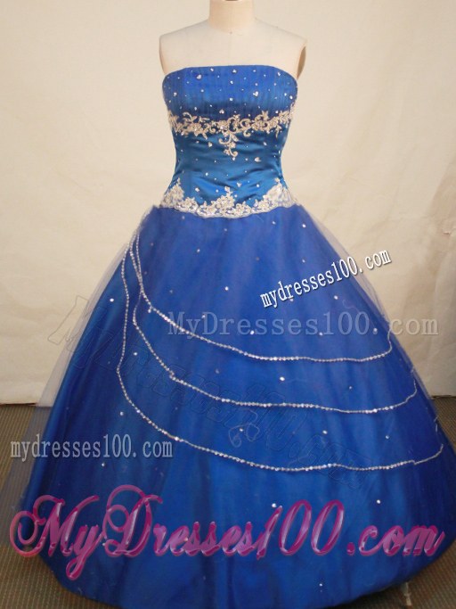 Adorable Royal Blue Puffy Sweet 16 Dresses with Appliques Beading