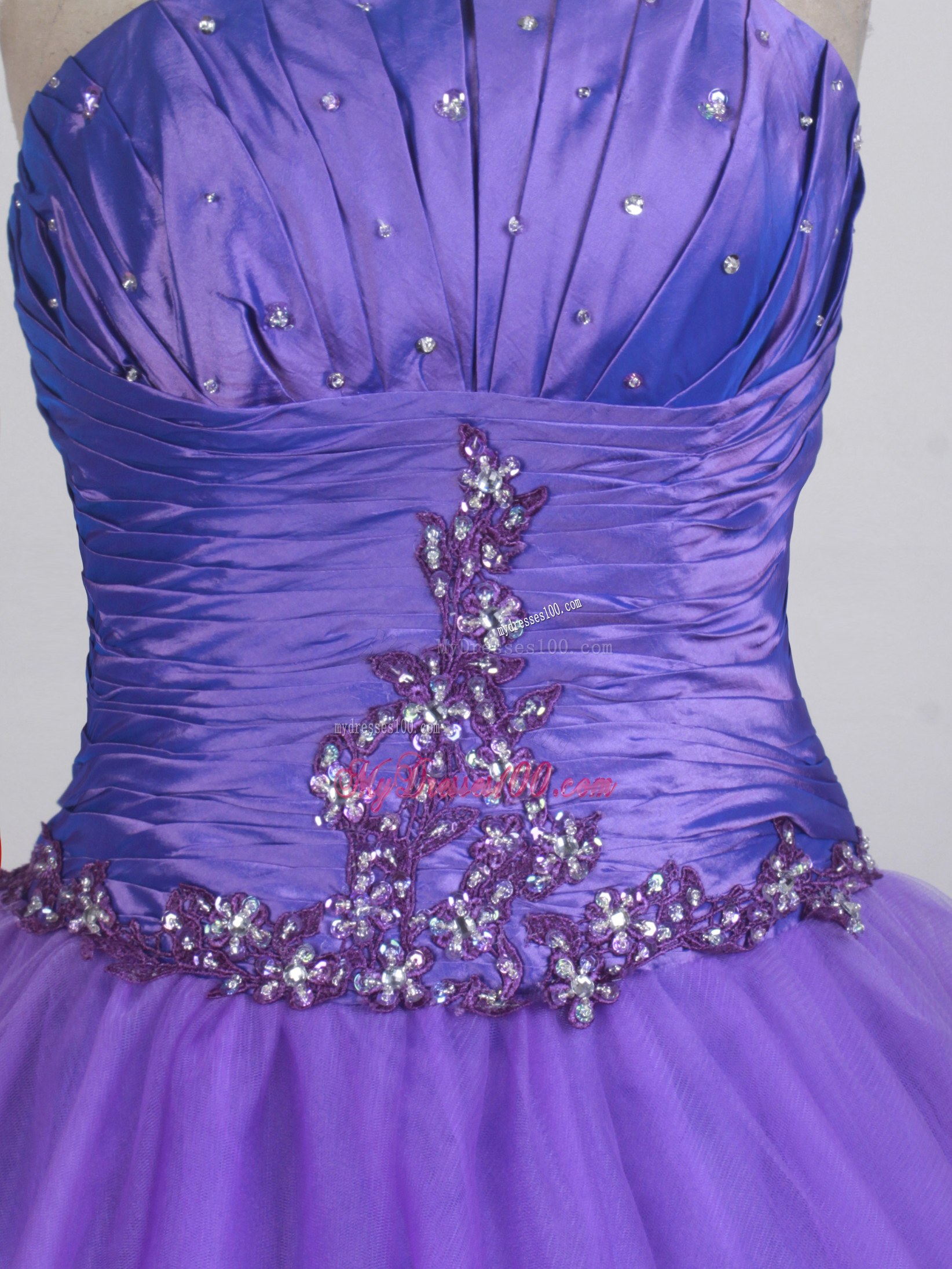 Ruching and Beading Strapless Sweet 16 Dresses with Appliqued Waist