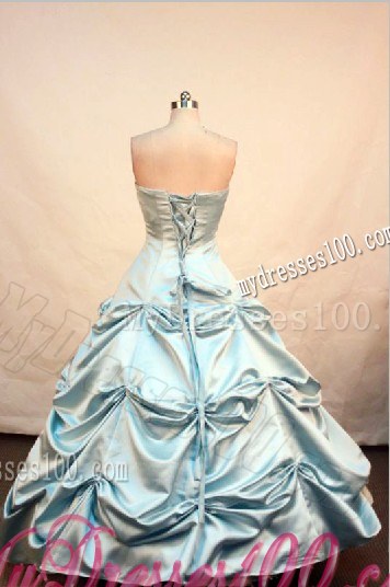 Simple Strapless Ball gown Quinceanera Dress with Pick-ups