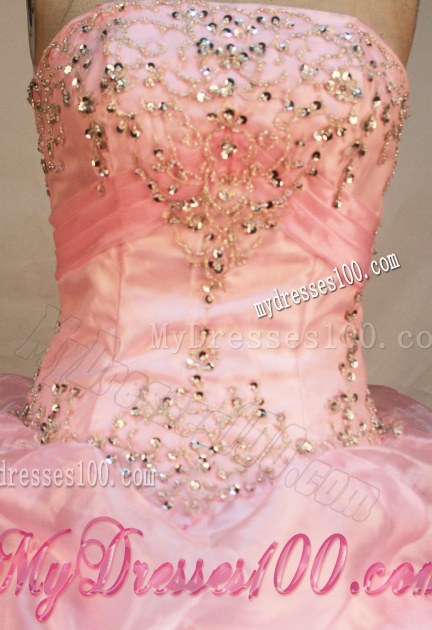 Beautiful Pick-ups Beading Quinceanera Gowns in Baby Pink