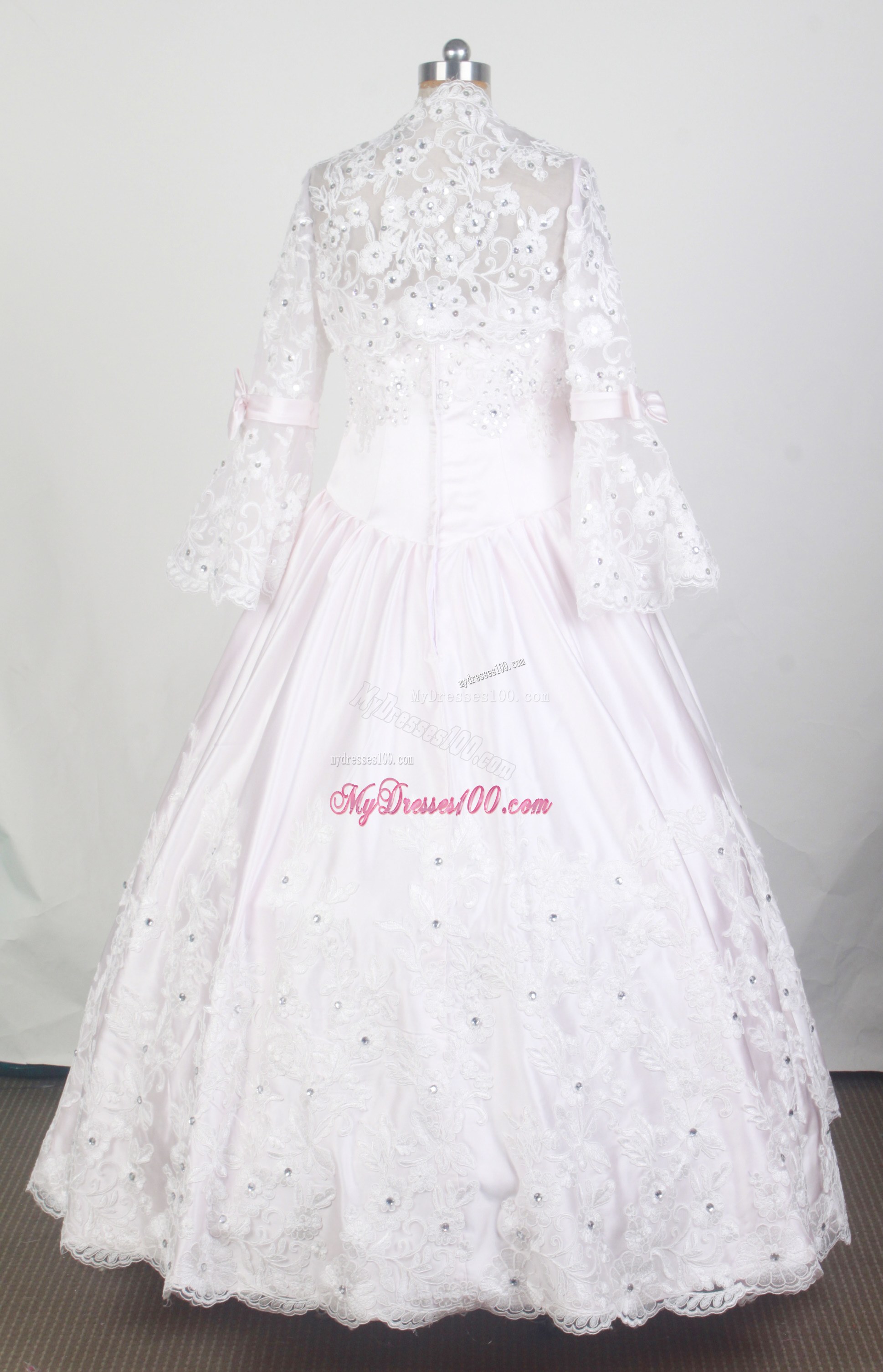 Appliqued Baby Pink Quinceanera Dress with Lace Jacket