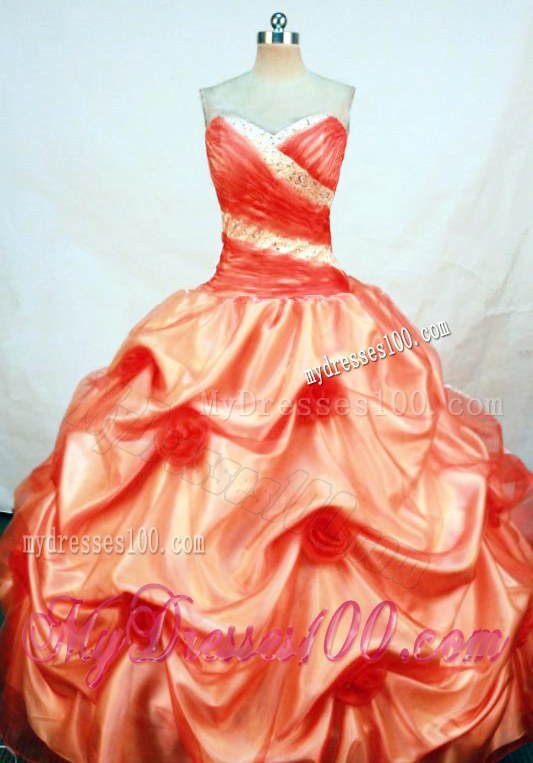 Diamond and Ruching Dress for Sweet 16 with Handle Flowers