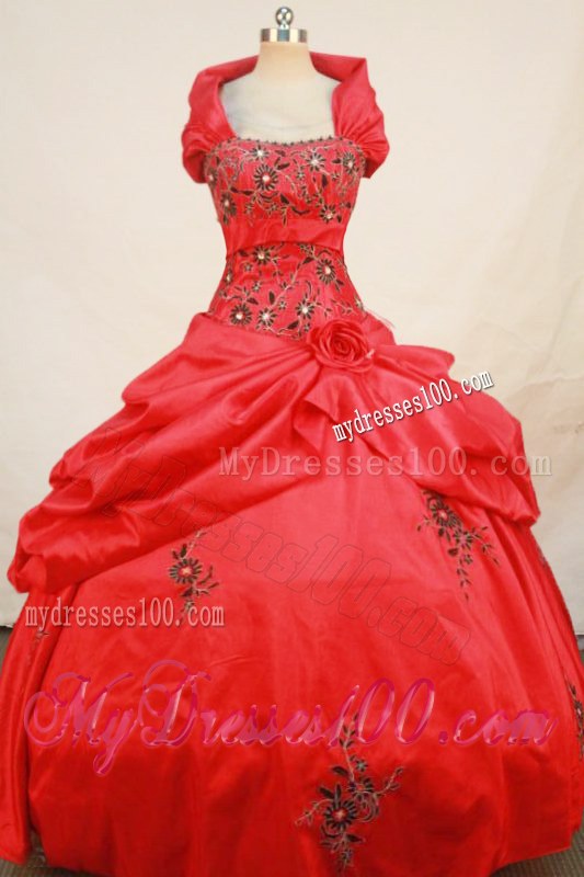 Ball Gown Strapless Handle Flowers Sweet 15 Dresses with Wrap
