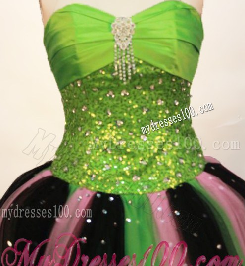 Wonderful Multi-color Sweetheart Quinceanera Dress with Beading