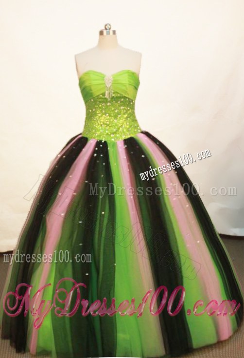 Wonderful Multi-color Sweetheart Quinceanera Dress with Beading