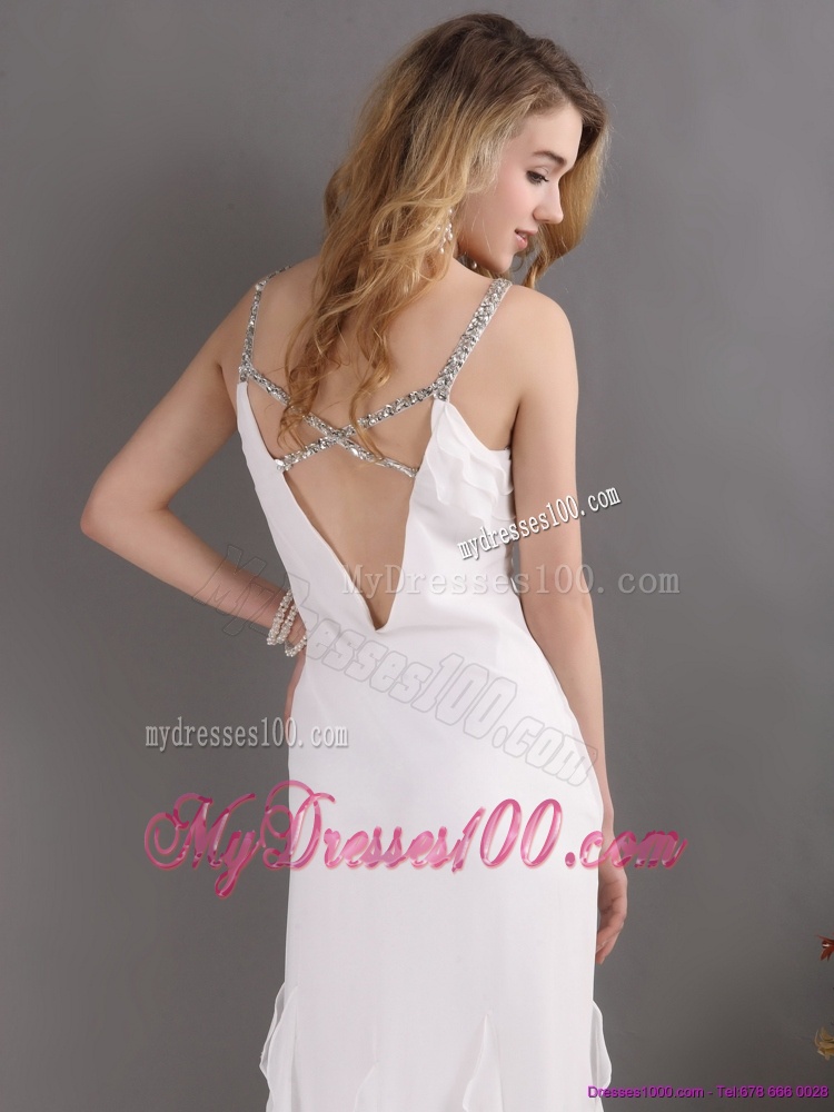 2016 Modest Empire Criss Cross Wedding Dress with Beading