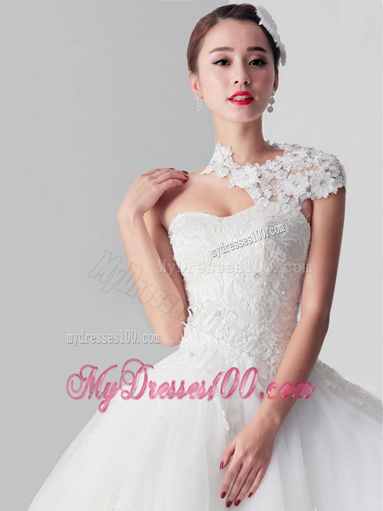New Style 2016 Lace Long White Wedding Dresses in Tulle