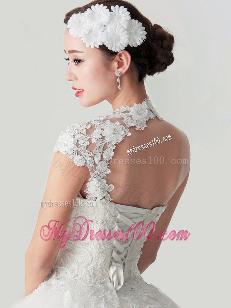 New Style 2016 Lace Long White Wedding Dresses in Tulle