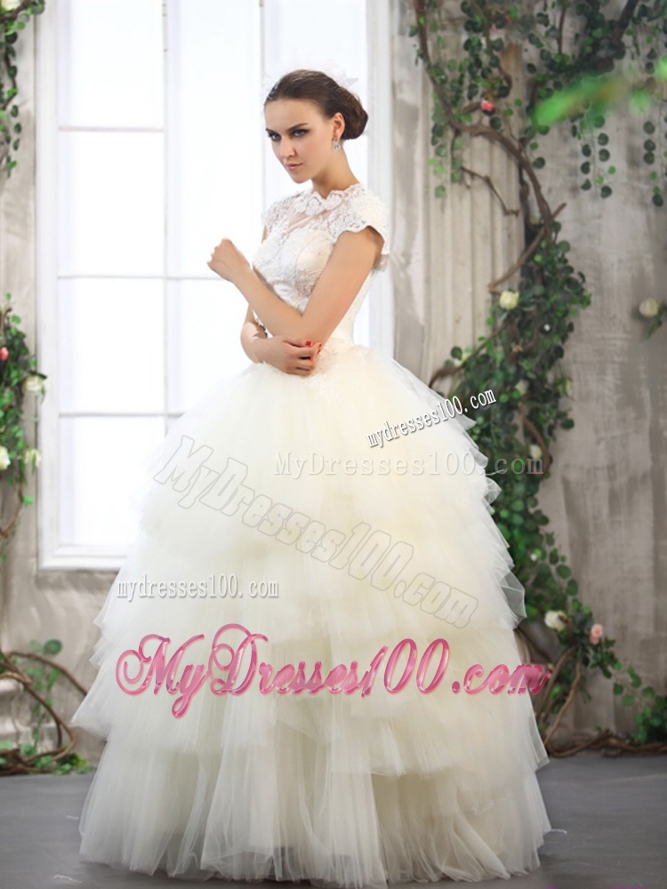 Perfect White Wedding Dresses with Ruffled Layers and Lace