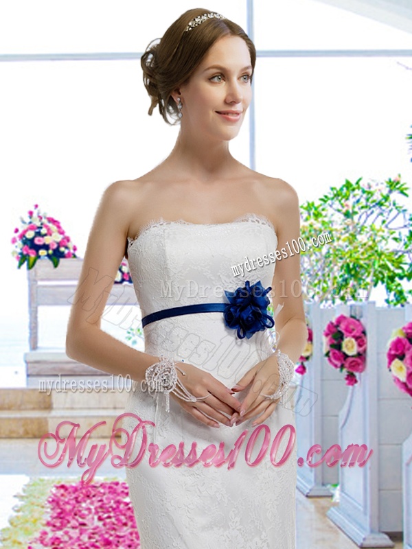 Pretty 2016 Column Laced Wedding Dresses with Lace