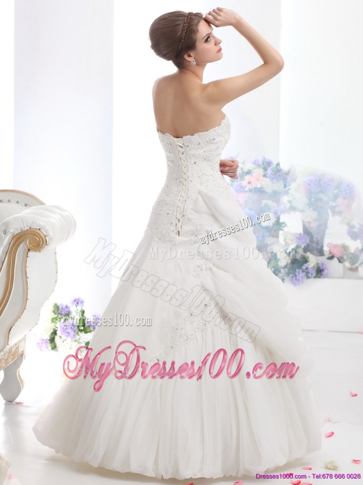 Strapless Ruffles and Beading White Bridal Gowns for 2016