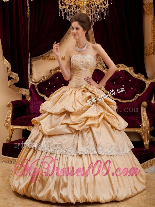 Light Yellow Strapless Ruching Taffeta Sweet sixteen dresses
