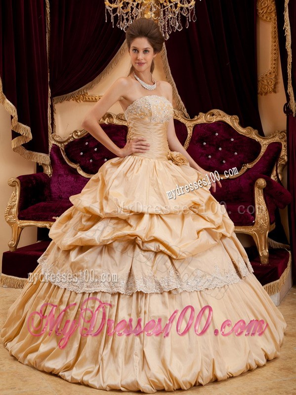 Light Yellow Strapless Ruching Taffeta Sweet sixteen dresses