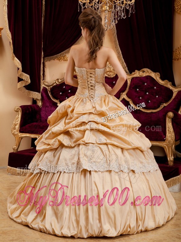 Light Yellow Strapless Ruching Taffeta Sweet sixteen dresses