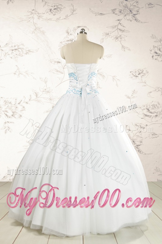 2016 Beautiful Appliques and Beading White Quinceanera Dresses