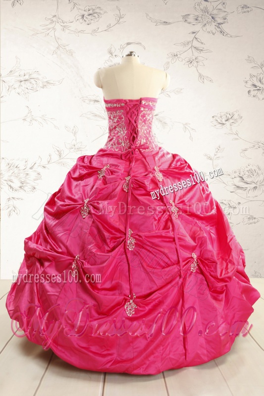 2016 Beautiful Strapless Quinceanera Dress with Appliques