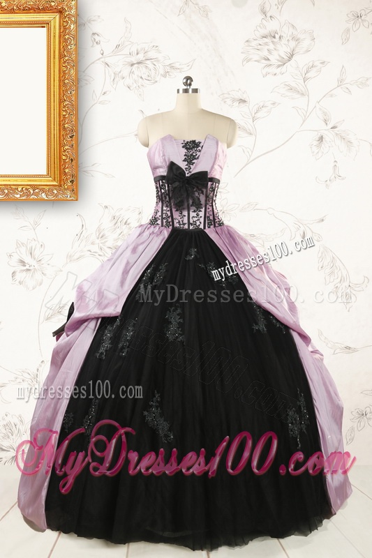 2016 Cheap Strapless Quinceanera Dresses with Appliques and Ruffles
