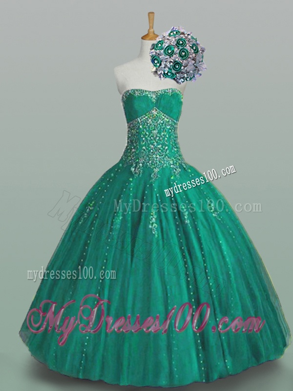 2016 Classical Strapless Quinceanera Dresses with Beading and Appliques