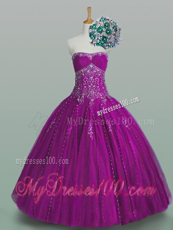 2016 Elegant Strapless Beaded Quinceanera Dresses with Appliques