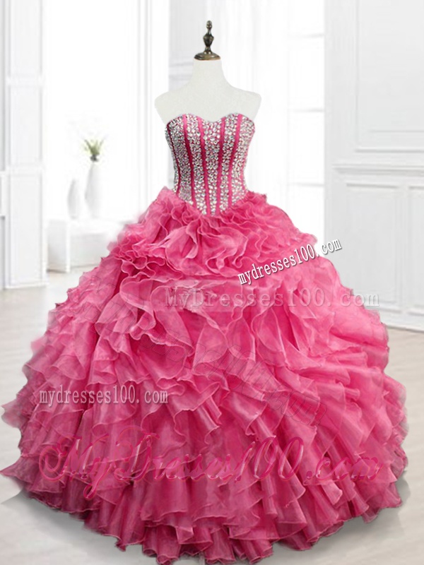 2016 Modest Sweetheart Quinceanera Gowns with Beading and Ruffles