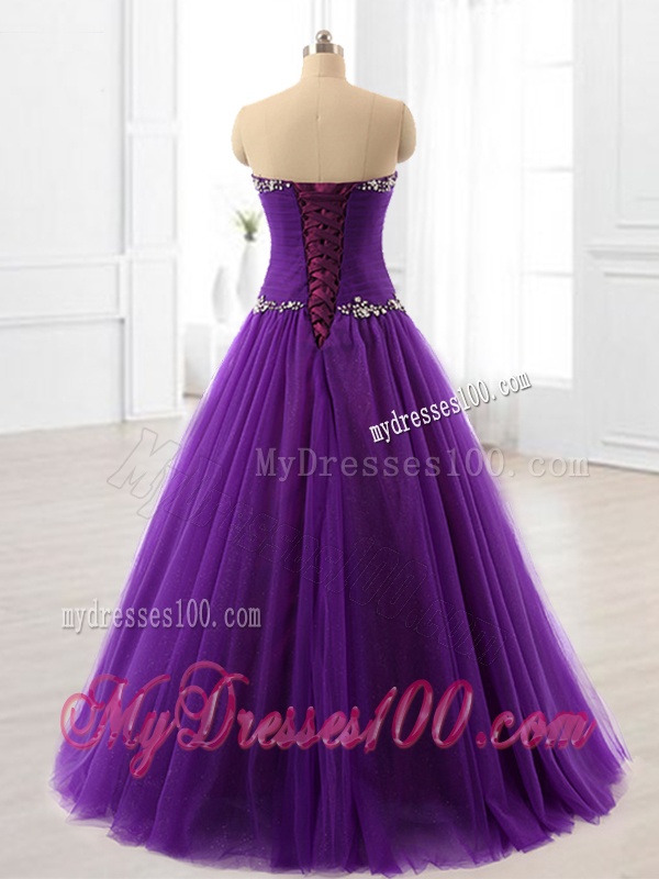 2016 Pretty Beading A Line Sweet 16 Dresses in Purple