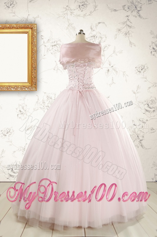 2016 Pretty Beading Light Pink Quinceanera Dresses