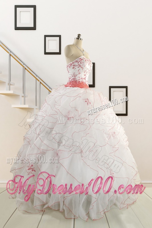 2016 Pretty Quinceanera Dresses with Appliques and Belt