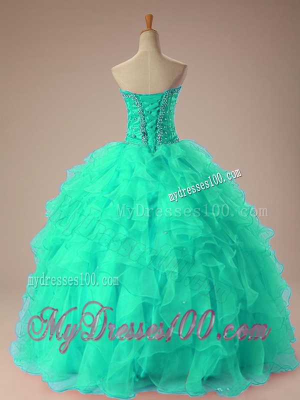 2016 Romantic Sweetheart Beaded Quinceanera Dresses with Ruffles