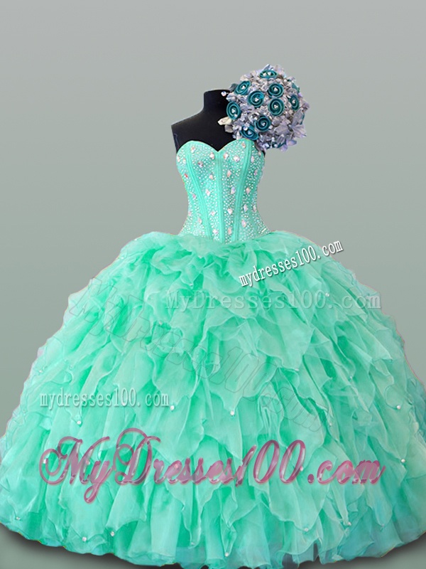 2016 Wonderful Sweetheart Quinceanera Dresses with Beading and Ruffles