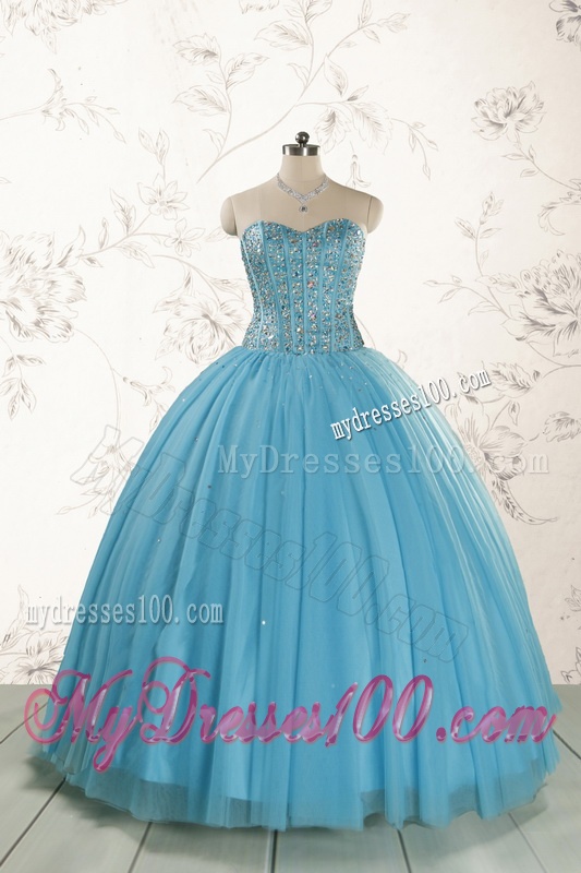 Ball Gown 2016 Baby Blue Quinceanera Dresses with Sweetheart