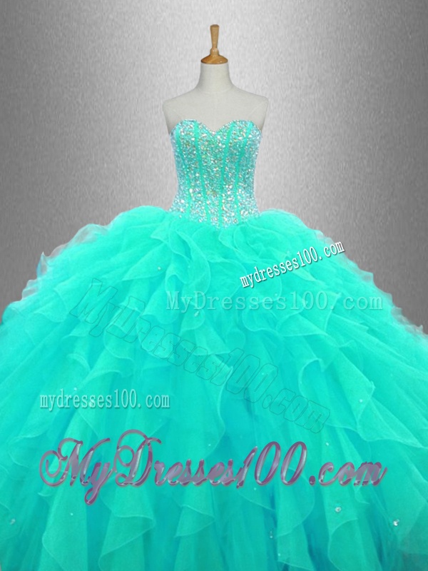 Ball Gown Elegant Sweet 16 Dresses with Beading and Ruffles