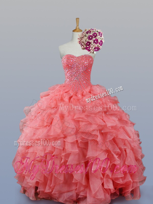 Beading and Ruffles Sweetheart Quinceanera Dresses for 2016
