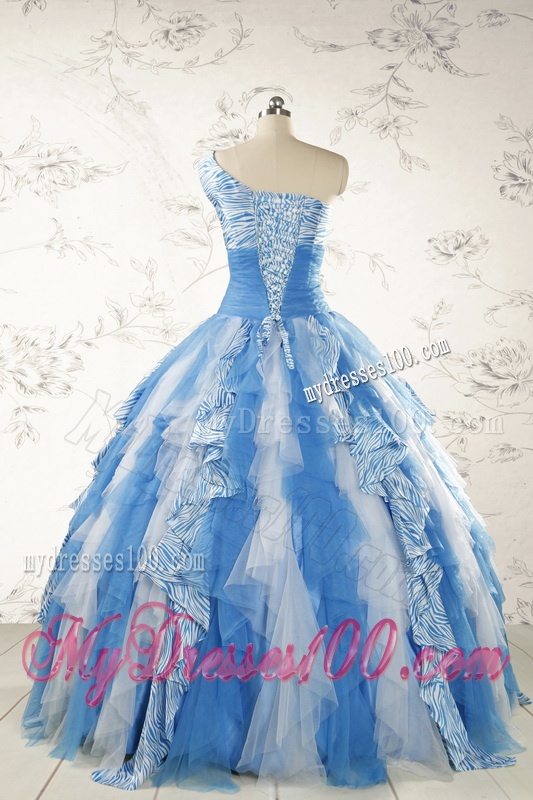 Discount One Shoulder Printed Quinceanera Dresses for 2016