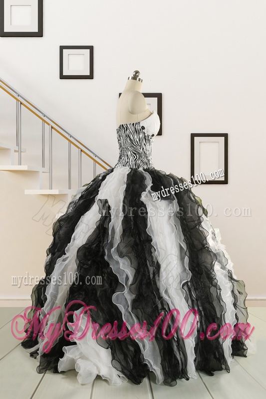 Discount Quinceanera Dress with Zebra and Ruffles