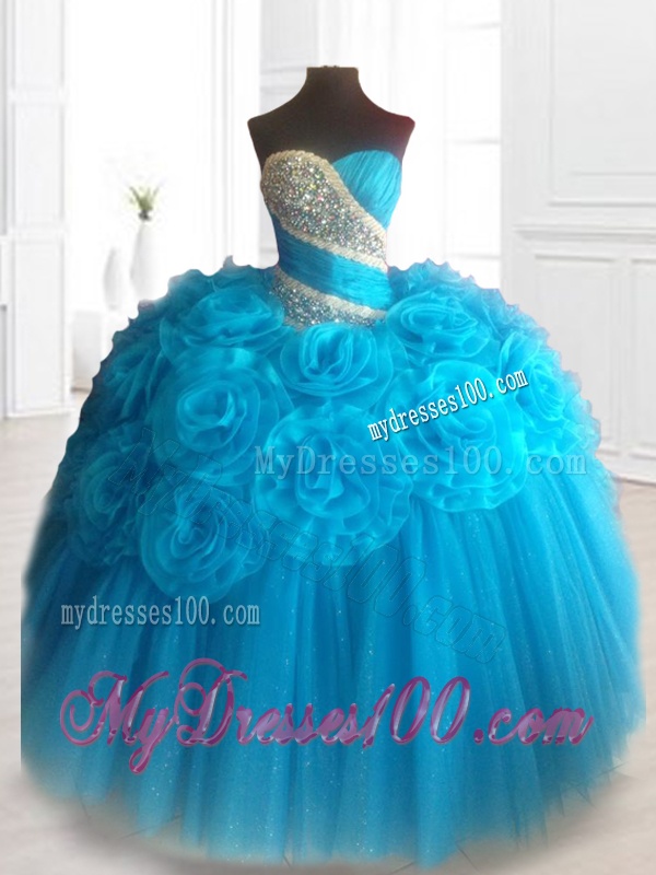 Elegant Sweetheart Quinceanera Dresses with Beading and Hand Made Flowers