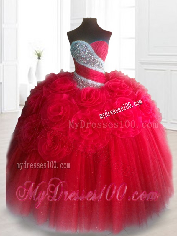 Elegant Sweetheart Quinceanera Dresses with Beading and Hand Made Flowers