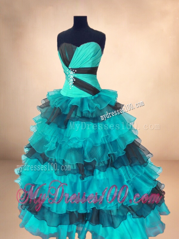Fashionable 2016 Organza Sweet 16 Gowns with Ruffled Layers