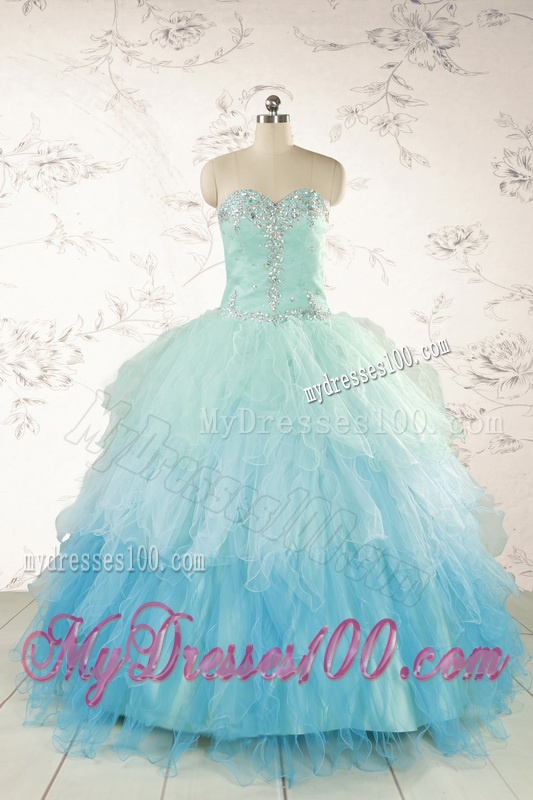 Fashionable Multi-color Quinceanera Dresses with Beading and Ruffles