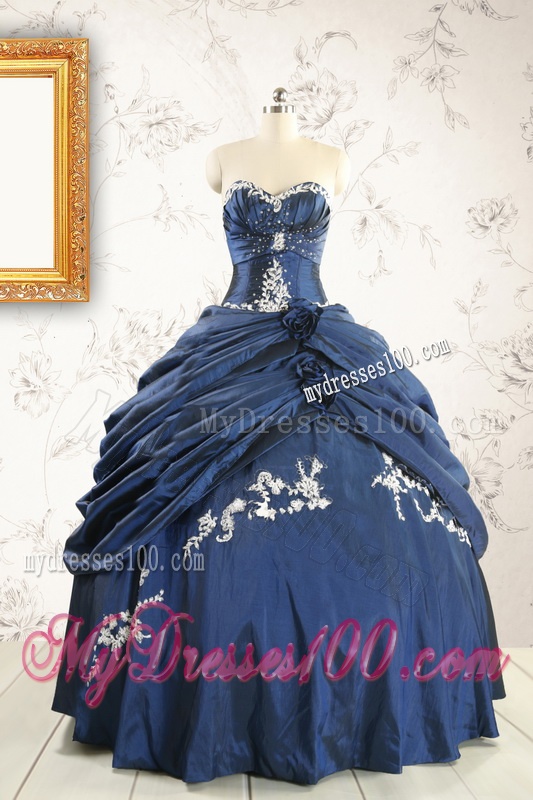 Gorgeous Sweetheart Ball Gown Quinceanera Dresses in Navy Blue