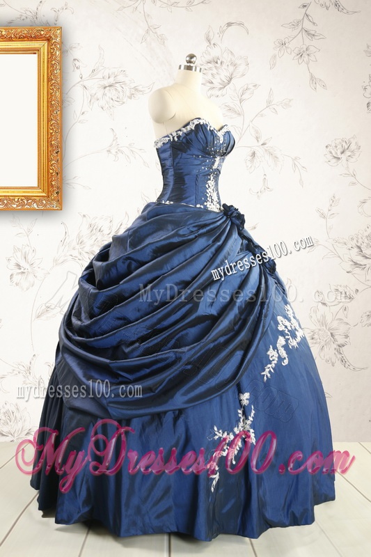 Gorgeous Sweetheart Ball Gown Quinceanera Dresses in Navy Blue