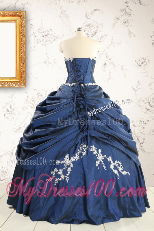 Gorgeous Sweetheart Ball Gown Quinceanera Dresses in Navy Blue