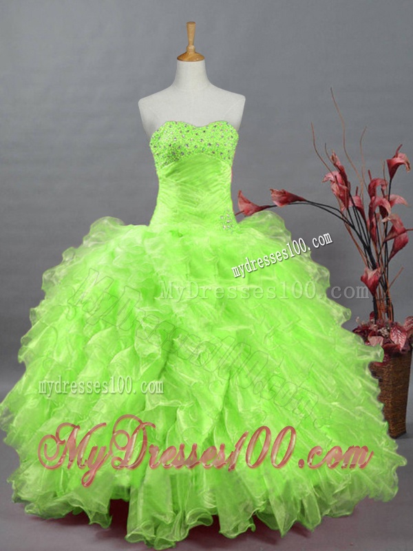 Gorgeous Sweetheart Quinceanera Dresses in Spring Green for 2016