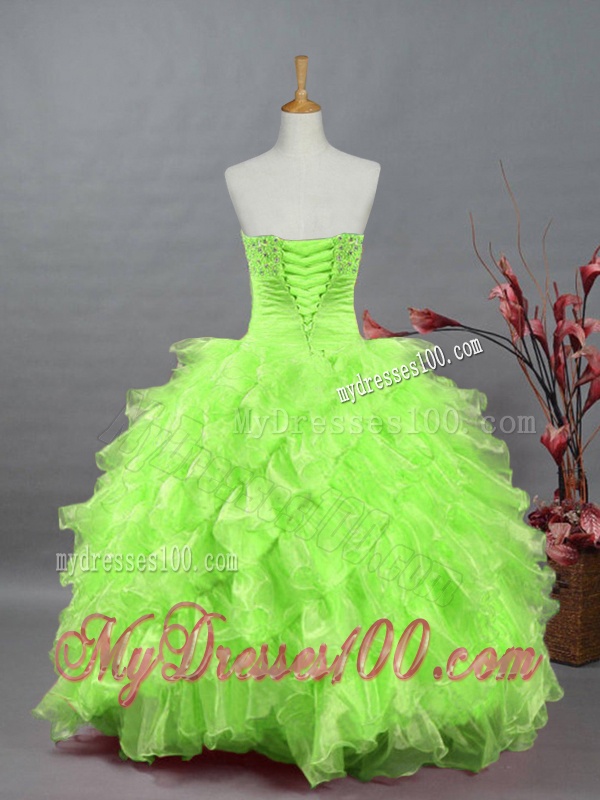 Gorgeous Sweetheart Quinceanera Dresses in Spring Green for 2016