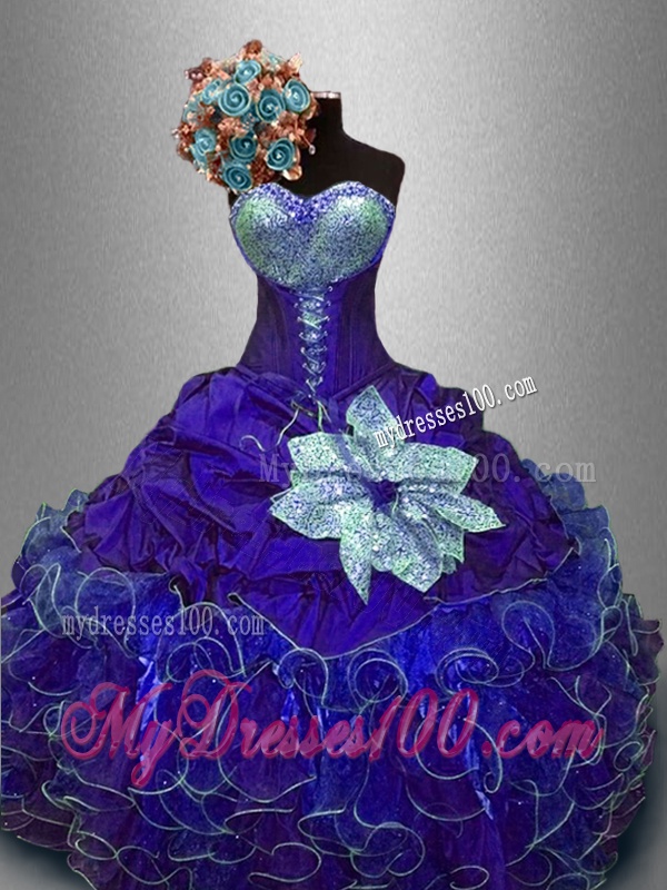 Hot Sale Ball Gown Sweet 16 Dresses with Sequins and Ruffles